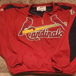 Majestic Red Cardinals Half-Zip Pullover